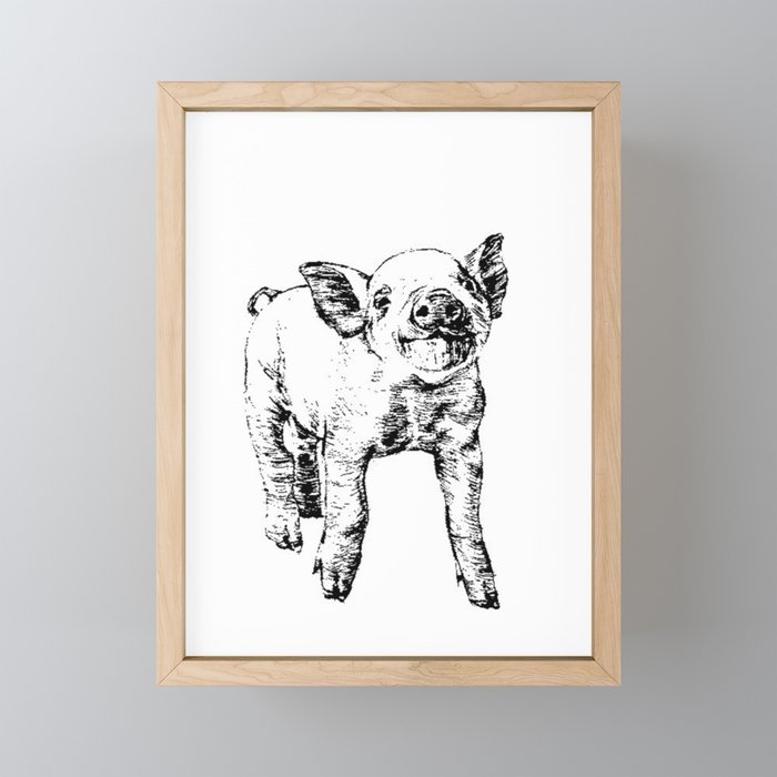 Pig Framed Mini Art Print