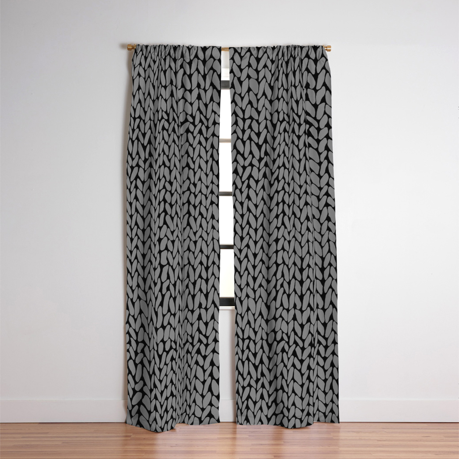 Hand Knit Dark Grey Blackout Curtain By Projectm Society6