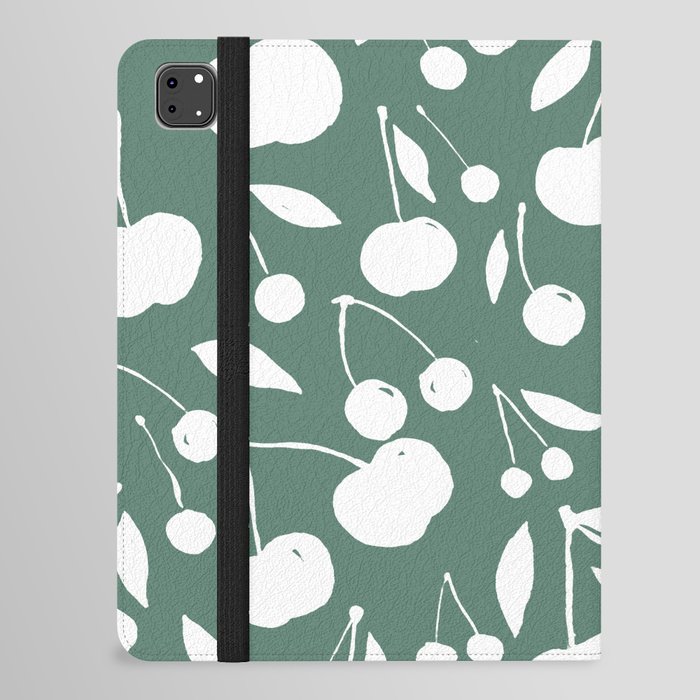 Cherries pattern - eucalyptus iPad Folio Case