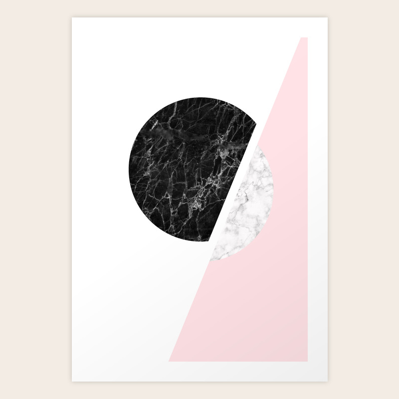 Modern Minimalist Black And White Marble Art Scandinavian