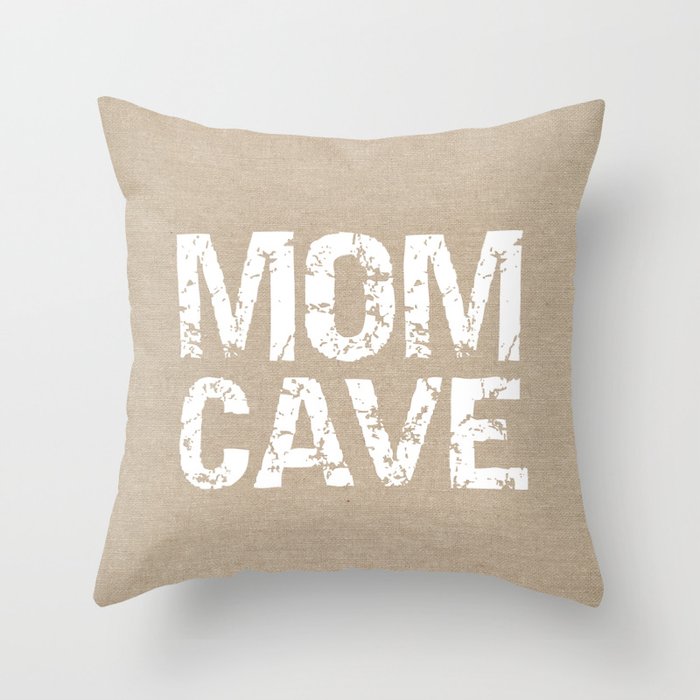 Mom Cave Throw Pillow