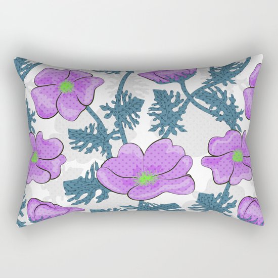 Flowers pink on white background. Rectangular Pillow