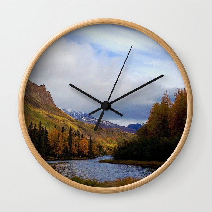 Matanuska River Alaska Wall Clock