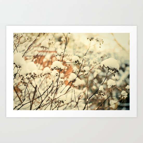 Vintage bush in the Snow Art Print