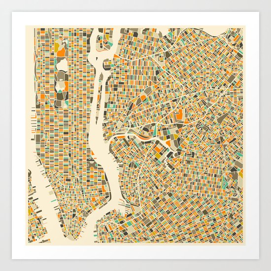 New York Map Art Print