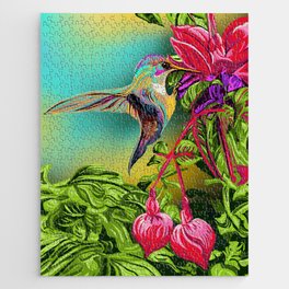Crimson Parfait Jigsaw Puzzle | Birdwatching, Plant, Wildlife, Birds, Hummingbirdlover, Ivy, Hummers, Fuchsia, Birders, Digital 