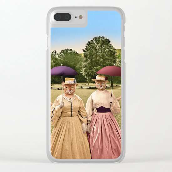 Two Pretty Kitties: Out for a Stroll Clear iPhone Case