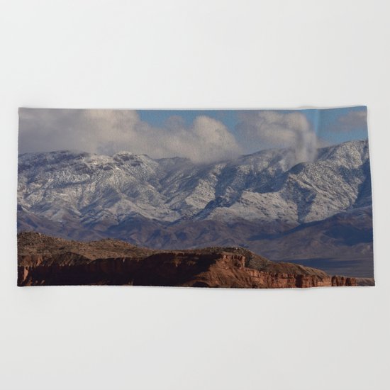 Desert Snow on Christmas - II Beach Towel