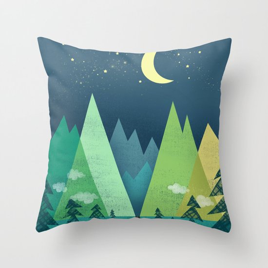 The Long Road at Night Throw Pillow