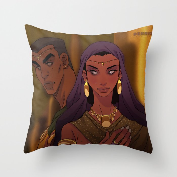 King Solomon and Queen Makeda Throw Pillow