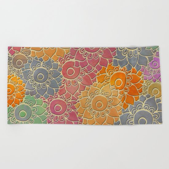 Flower Pattern 2 Beach Towel