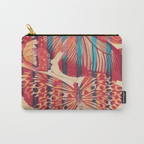 Butterflies in Strips Carry-All Pouch