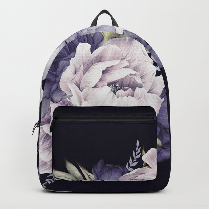 Dark Purple Peonies Backpack