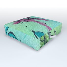Hand Painted Watercolor Abstract Colorful Bugs Outdoor Floor Cushion