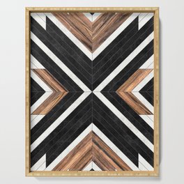 Urban Tribal Pattern No.1 - Concrete and Wood Serving Tray