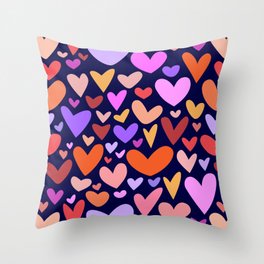 Valentine's Hearts Pattern Love Romantic February Gifts for Her Throw Pillow