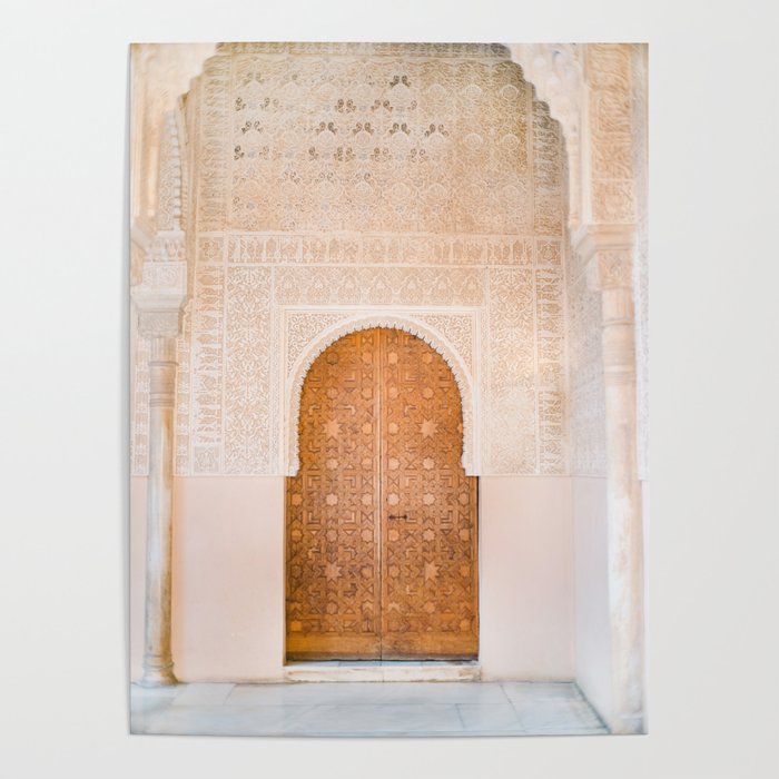 Alhambra door | Granada Spain travel photography | Bright and pastel colored photo art print Poster