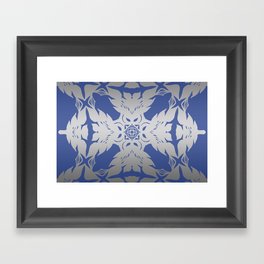 Silver-Blue modern pattern Framed Art Print