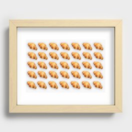 Pattern French croissant on a light background Recessed Framed Print
