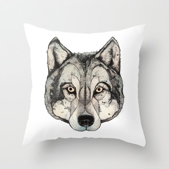Wolf Mask Throw Pillow