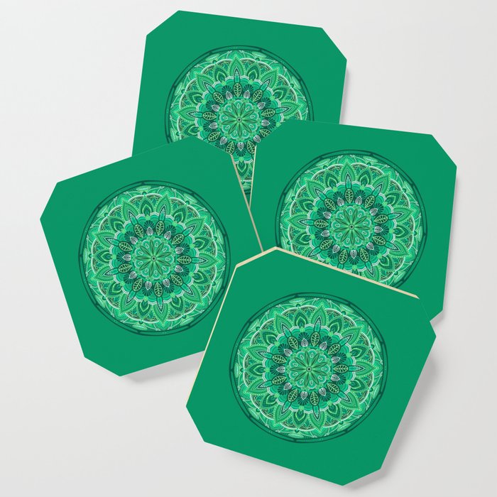 Shades of Green Mandala Coaster