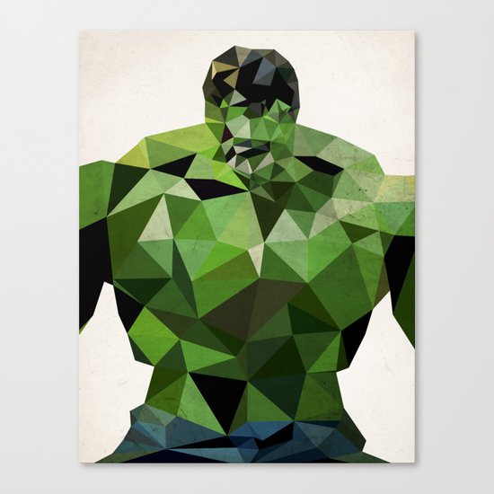 Polygon Heroes - Hulk Canvas Print