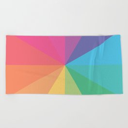 Minimal Simple Colourful Rainbow Circle Design Beach Towel