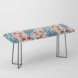 Graceful Peacock – Blue & Rose Gold Bench