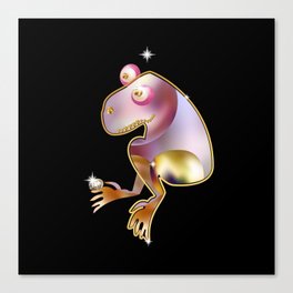 Brooch animal figurine with pearls jewellery and precious stones. Diamonds and gold on animal figures. Frog. Canvas Print