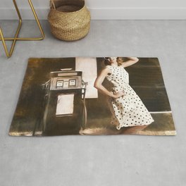 Gas and oil painting pinup Rug | Pin, Sign, Girls, Old, Gas, Sixties, Girl, Stoppingtraffic, Fuel, Pose 