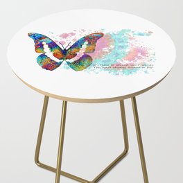 Spreading Your Wings - Colorful Butterfly Wings Art Side Table