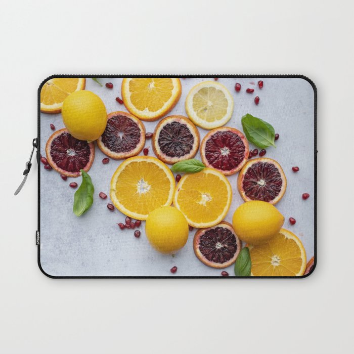 Tropical Citrus Oranges, Grapefruit, & Lemons Laptop Sleeve