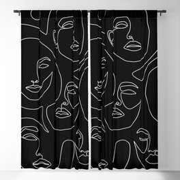 Faces in Dark Blackout Curtain