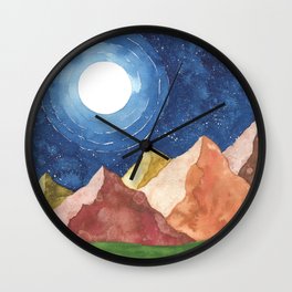 Mountains by night Wall Clock
