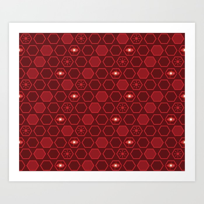 65 MCMLXV Cosplay Scarlet Red Hexagon Chaos Pattern Art Print