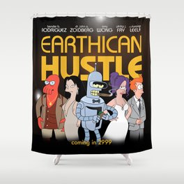 Earthican Hustle parody movie poster - B Shower Curtain