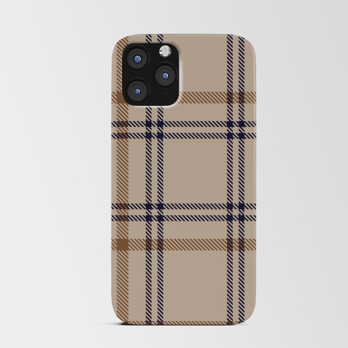 Brown Plaid Tartan Textured Pattern iPhone Card Case