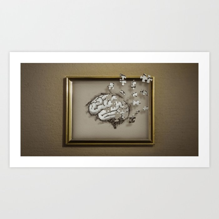 Alzheimer Brain Art Print