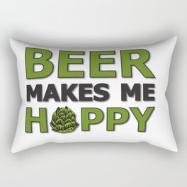 Beer Makes Me Happy Rectangular Pillow