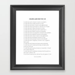 Children Learn What They Live #minimalism 2 Framed Art Print