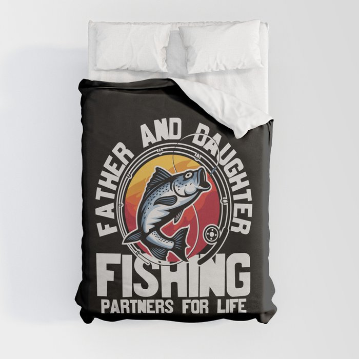 Father Daughter Fishing Partners For Life Duvet Cover