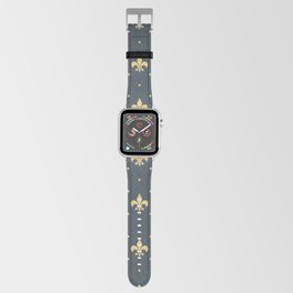 Fleur De Lis design - dark blue Apple Watch Band