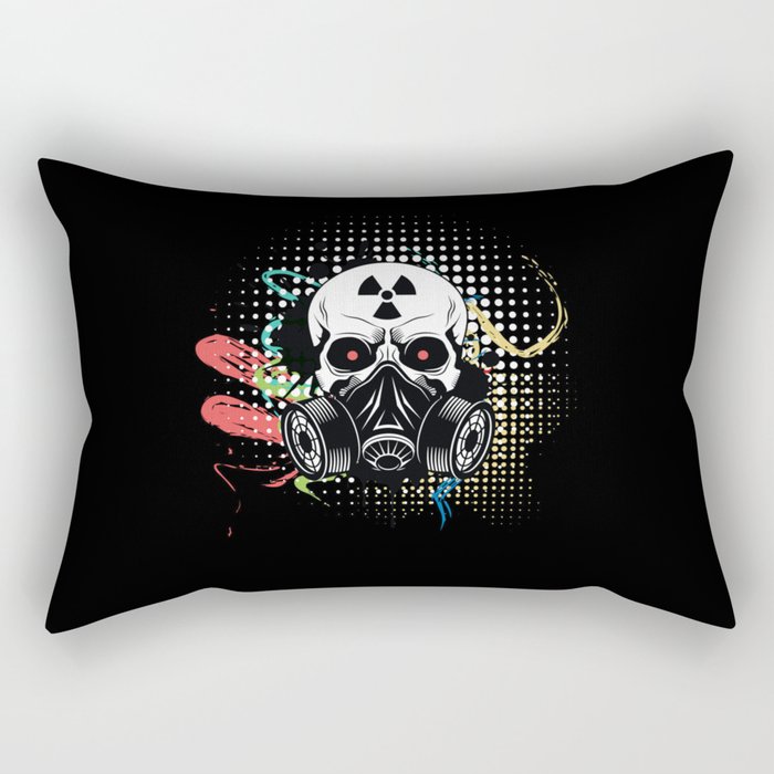 Gas Mask Radioactive Prepper Prepping Rectangular Pillow