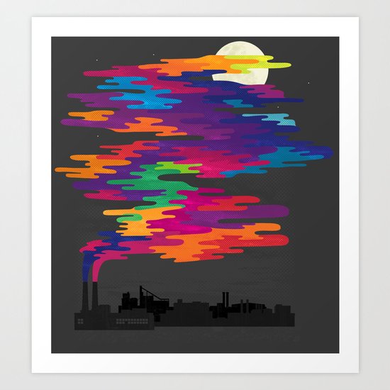 Hidden in the Smog (Night) Art Print