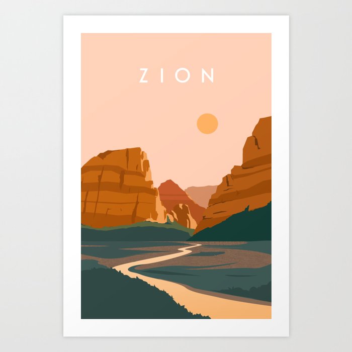 Zion Canyon Art Print