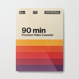 Retro VHS Cassette Tape Metal Print | 70S, Pop, Stripes, Colors, Mixtape, Modern, 80S, Vhs, Cassette, Vintage 