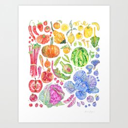 Rainbow of Fruits and Vegetables Art Print