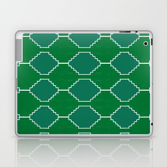 Green + Teal Southwestern Traditional Fabric Pattern Laptop & iPad Skin