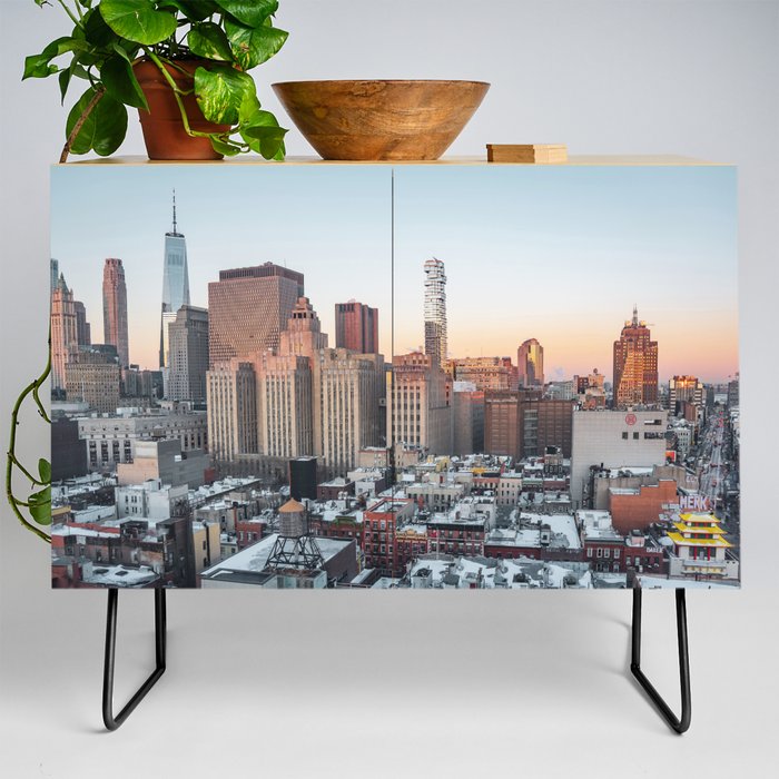 Views of NYC | Sunset in New York City Credenza