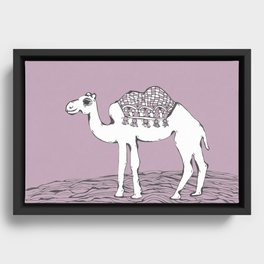 Camel in pink Framed Canvas